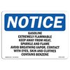 Signmission OSHA Sign, 10" H, 14" W, Aluminum, Gasoline Extremely Flammable Keep Away From Sign, Landscape OS-NS-A-1014-L-13064